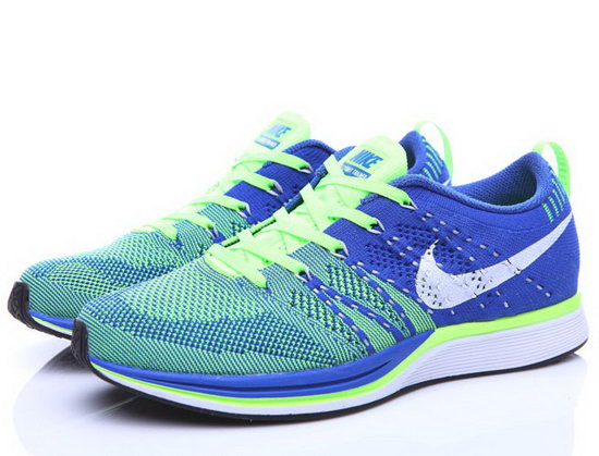 Mens Nike Flyknit Trainer Blue Green Inexpensive
